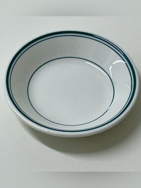 Mid Century Vintage Walker China Green Striped Restaurant Ware Sauce Bowl